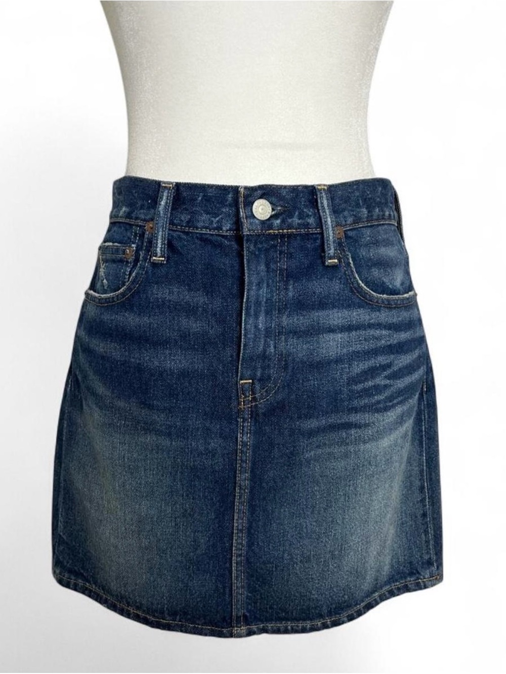 Vintage style Polo Ralph Lauren dark wash denim a line mini skirt